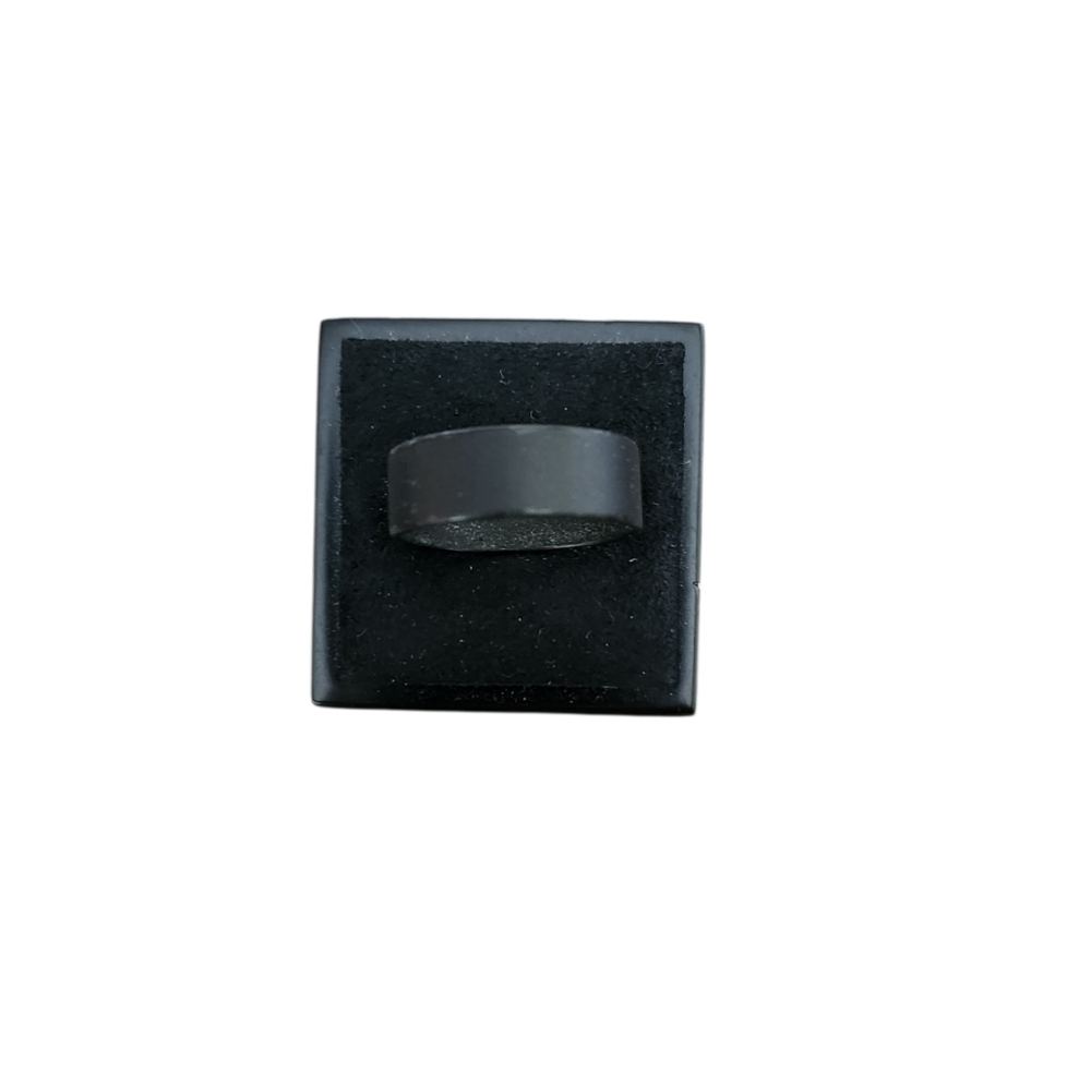 Size 8 Men's Black Toned Ring - Minimal Band